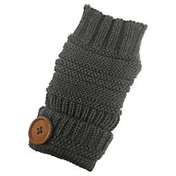 Wrapables Fingerless Gloves with Button Accent / Dark Gray