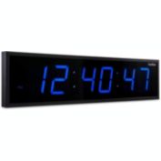Ivation Huge Large Big Oversized Digital LED Clock - Shelf or Wall Mount (24 Inch - Blue)