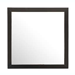 Passion Furniture 41 in. x 41 in. Classic Square Wood Framed Dresser Mirror - Black
