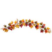 Nearly Natural Home Decorative 6' Autumn Maple Leaf and Berry Fall Garland