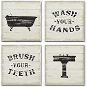 Americanflat  Funny Bathroom Signs, 10.5 x 10.5&quot; 4PK