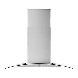 Whirlpool 36 inch Stainless Curved Glass Wall Mount Canopy Range Hood