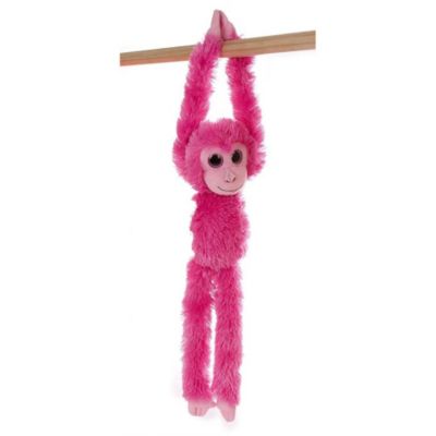 24&quot; Aurora World Colorful Hanging Chimp Plush Stuffed Animal Monkey, Hot Pink