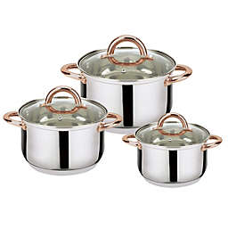 6-Piece Stainless Steel Casserole Set Pots and Lids