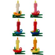 Alexander Taron Set of 6 Warm and Vibrant Handcrafted Assorted Clip-on Candleholders Graupner Ornaments, 6.75"