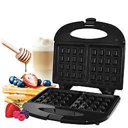 Hauz AWM265 - 2 Slice Waffle Maker With Non-Stick Plates, Lightweight and Compact, Black