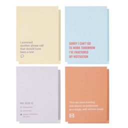 Paper Junkie 8 Pack Funny Sarcastic Notepads for Work & Office, Novelty Note Pads Gift for Coworkers, 4 Designs, 4.25x5.5