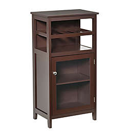 HOMCOM Wine Storage Cabinet with 4 Bottle Wine Rack, Open Shelf, Acrylic Door Cabinet with Adjustable Shelf, Espresso