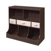 Badger Basket Co. Combo Bin Storage Unit with Three Baskets - Espresso