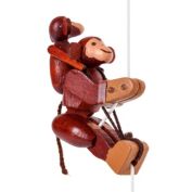 Alexander Taron 1.75&quot; Hand Carved Wooden Monkeys Climbing Toy