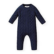 Hope & Henry Baby Cable Knit Sweater Romper (Navy, 3-6 Months)