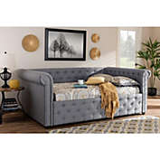 Baxton Studio Mabelle Modern And Contemporary Gray Fabric Upholstered Queen Size Daybed - Gray