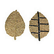 PD Home & Garden Set of 2 Hand-Woven Seagrass Leaf Tropical Leaf Shaped Wall Hangings