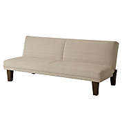 Slickblue Tan Modern Upholstered Microfiber Adjustable Futon Sleeper Sofa