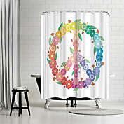 Americanflat 71" x 74" Shower Curtain, Flower Peace by Emiko Rainbow