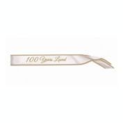 Beistle Party Decorative 100 Years Loved Satin Sash 33" x 4" - 6 Pack, (1/Pkg)