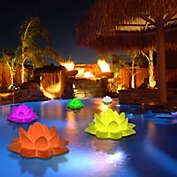 Modern Home Deluxe Floating LED Glowing Lotus Flower w/Infrared Remote Control - Pool/Pond Floating Light Show