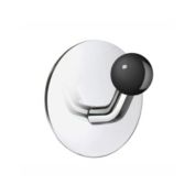 Smedbo Design Single Hook Stainless Polished/Black Knob