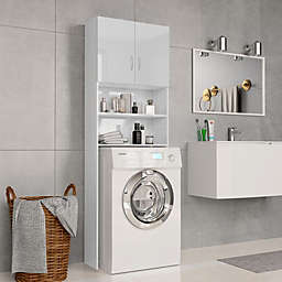 vidaXL Washing Machine Cabinet High Gloss White 25.2