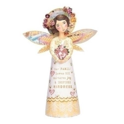 2er Set Angel with Metal Wings Christmas Decoration Christmas Ceramic Decoration 