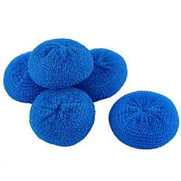 Unique Bargains Plastic Kitchen Dish Pot Pan Mesh Scouring Washing Cleaning Scrubber Pad 5pcs Blue, Pads Ball for Pot Pan Dish Wash Cleaning for Removing Rust Dirty Cookware Cleaner