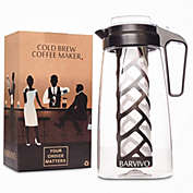 BARVIVO Cold Brew Coffee Maker - Iced Coffee Maker, Cold Brew Pitcher to Blend Roast and Brew the Perfect Morning Coffee - 67.63oz / 2.11quart / 2L - BPA-Free Plastic