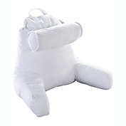 Cheer Collection TV &  Reading Pillow with Detachable Cervical Bolster Backrest  - White