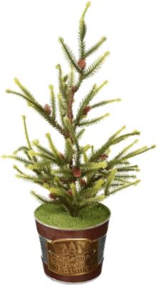 Gerson 18" Christmas Tree Farms Container w/ Artificial Tree