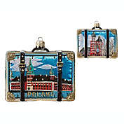 Poland Travel Suitcase Polish Blown Glass Christmas Ornament ONE Decoration