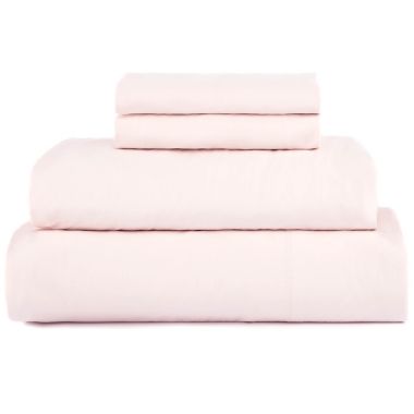 300 Thread Count 100% Cotton Percale Sheet Set - Twin - Pink Sand   Bokser Home. View a larger version of this product image.