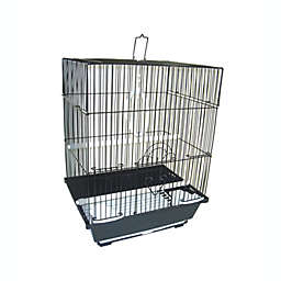 YML  A1324MBLK Square Flat Top Medium Parakeet Cage, Black - 13.3