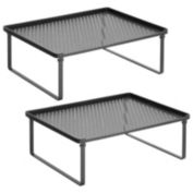 mDesign Metal Kitchen Shelf Stackable Organizer Storage Rack, 2 Pack