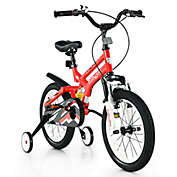Gymax 16&#39;&#39; Kids Bike Toddlers Adjustable Freestyle Bicycle w/ Training Wheels