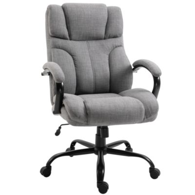 Vinsetto 500lbs Big and Tall Office Chair with Wide Seat, Ergonomic  Executive Computer Chair with Adjustable Height, Swivel Wheels and Linen  Finish, Light Grey | Bed Bath & Beyond