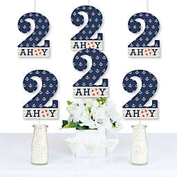 Big Dot of Happiness 2nd Birthday Ahoy - Nautical - Two Shaped Decorations DIY Second Birthday Party Essentials - Set of 20