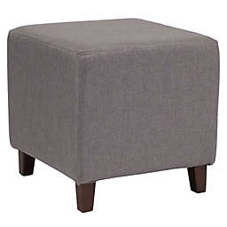 Flash Furniture Ascalon Upholstered Ottoman Pouf in Light Gray Fabric