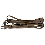 Northlight 9&#39; Brown Indoor Power Extension Cord with 3-Outlets and Safety Lock