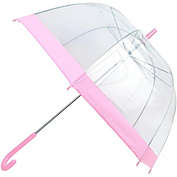 PARQUET Clear Bubble Umbrella with Windproof Dome - Transparent Umbrella for Adults - Pink