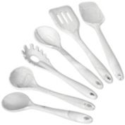 mDesign Silicone Kitchen Utensil Set - Large - Marble