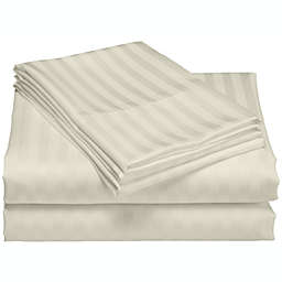 Hotel Club 1800 Super Soft & Wrinkle Free Luxurious Striped Sheet Set With BONUS Pillowcases