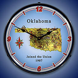 Collectable Sign & Clock   State of Oklahoma LED Wall Clock Retro/Vintage, Lighted