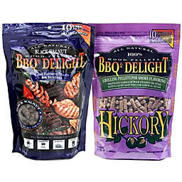 BBQr's Delight 2 Pack Black Walnut & Hickory Pure Wood Grilling Pellets 1lb Bags