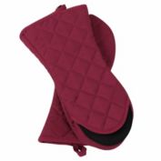 Unique Bargains Canvas Oven Mitts, Heat Resistant Gloves Pot Holders , Non-slip Grip, Cotton Inside Double Oven Gloves, with Hanging Loop, 1 Pair, Red