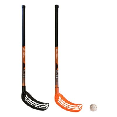EXEL Floorball Sticks XCUBE Series - Set of 2 Ambidextrous Sticks and 1 Ball