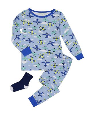 Sleep On It Infant/Toddler Boys Fly High Snug Fit 2-Piece Pajama Sleep Set With Matching Socks