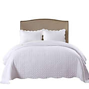 MarCielo  White Cotton Quilt Set Bedspread Coverlet B34