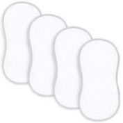 Organic Bamboo Burp Cloths, 4 Pack Large 20 inches by 10 inches, Baby Washcloths Extra Absorbent and Soft Burping Cloth Towel by Comfy Cubs (White, Pack of 4)