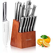 Smilegive Kitchen Knife Set, 15 Piece Knife Sets with Block Chef Knife Stainless Steel Hollow