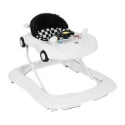 Babyjoy 2-in-1 Foldable Walker w/ Adjustable Heights & Music Player & Lights White