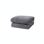 L'baiet Modern Indoor  Ribbed Twin Blanket 60"x80" 100% Polyester, Fluffy, Cozy, Plush, Microfiber, Warm Bedding Cover - Grey